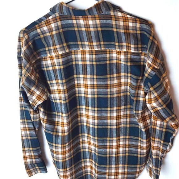 Passport Women's Plaid Flannel Shirt Sz S – Teal Golden Check – 100% Cotton NWT - Picture 4 of 11